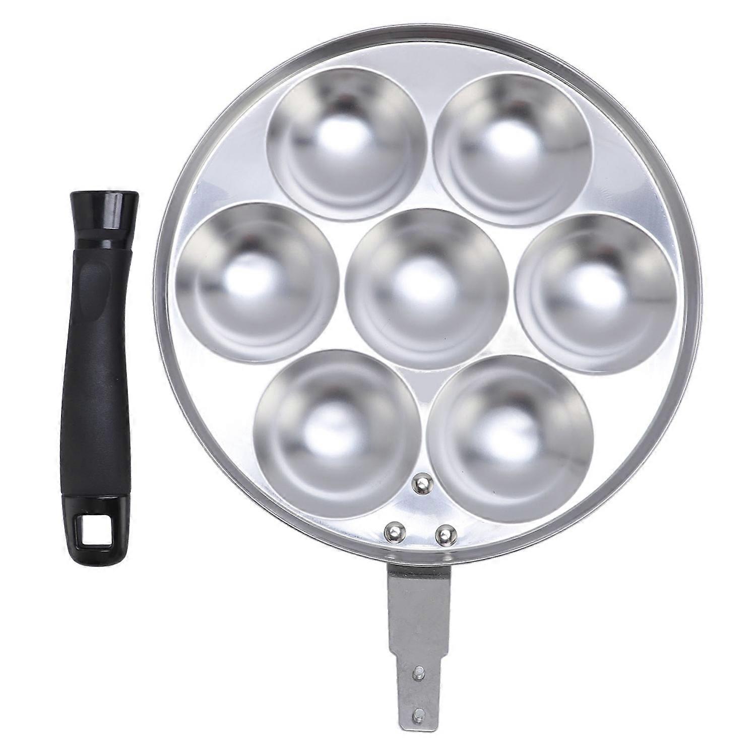 Takoyaki-grillpfanne Mit 7 Mulden, Antihaftbeschichtet, Aus Aluminiumlegierung, Ideal Für Eier, Pfannkuchen, Oktopus Und Fleischbällchen. Mit Han-garn.