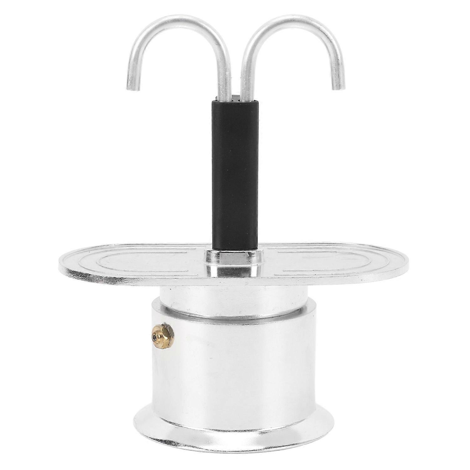 Doppelkopf-kaffeekanne 100 Ml, Aluminiumlegierung, Diy Mini-kaffeemaschine Im Italienischen Stil Mit Doppelkopf Für Den Herd