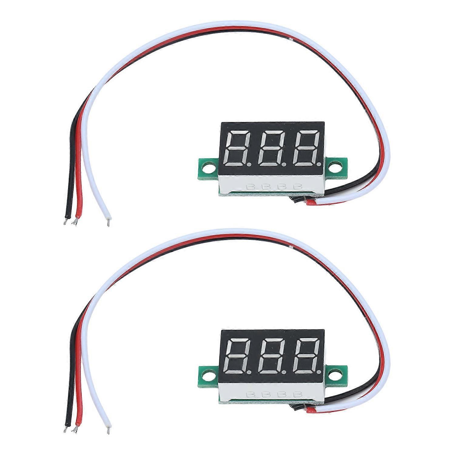 Stück Mini-digitalvoltmeter, 3-adriger Gleichspannungstester, 0,36 Zoll Led, 0,00 V – 30,0 V, Verpolungsschutz