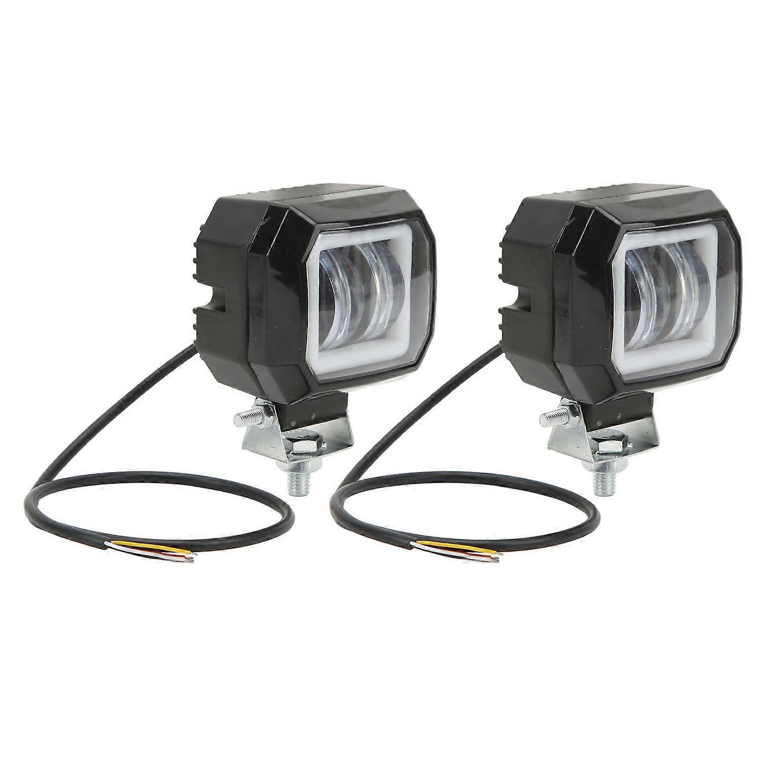 20 W 6500k Led-quadrat-lichtleiste Mit Tagfahrlicht, Angel Eyes, Seitlichen Positionsleuchten Und Nebelscheinwerfern Für Lkws (ausgeschaltet)