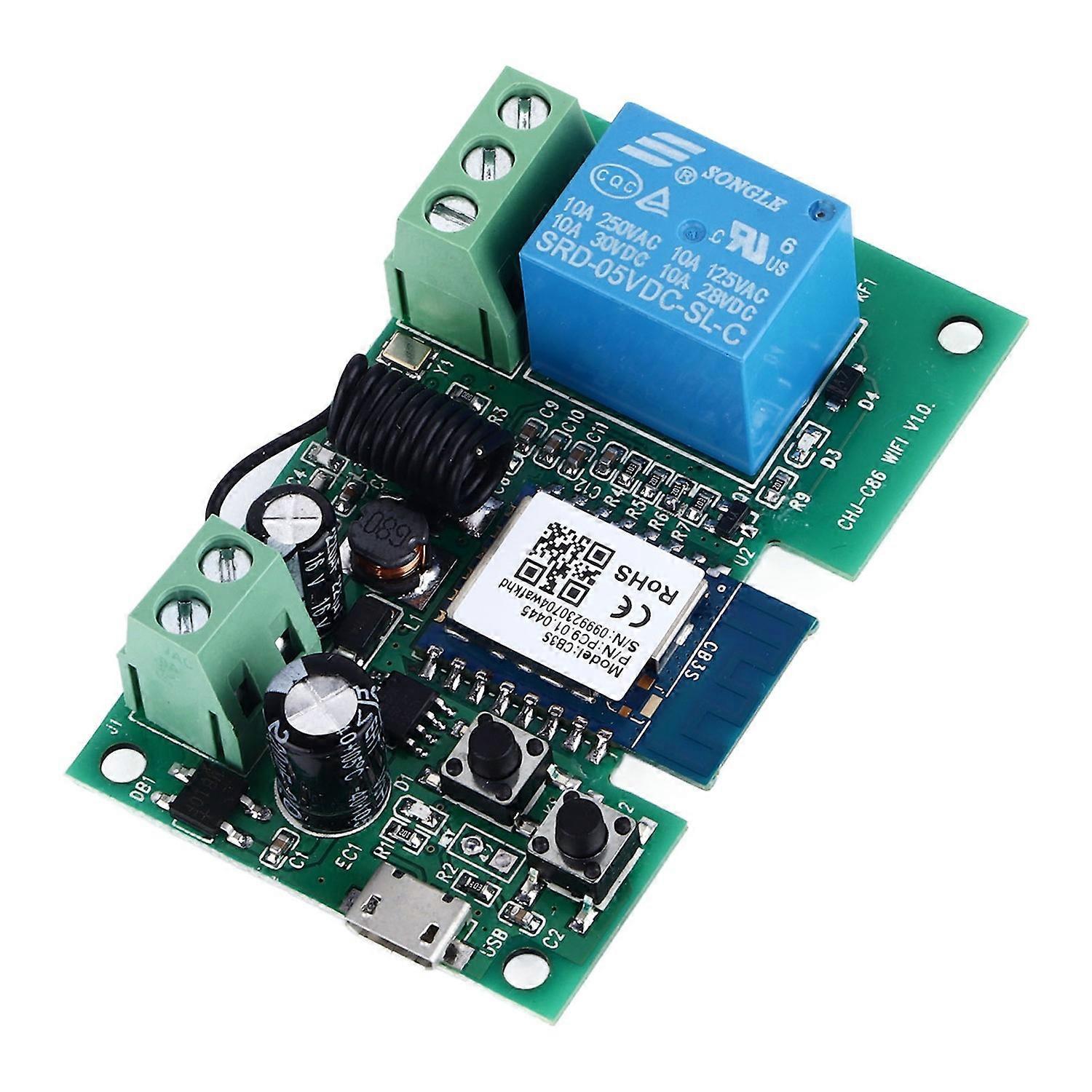 Wlan-relaismodul 2200 W, 2,4 Ghz Bluetooth, Fernbedienung Per Smartphone-app, 7–32 V Usb