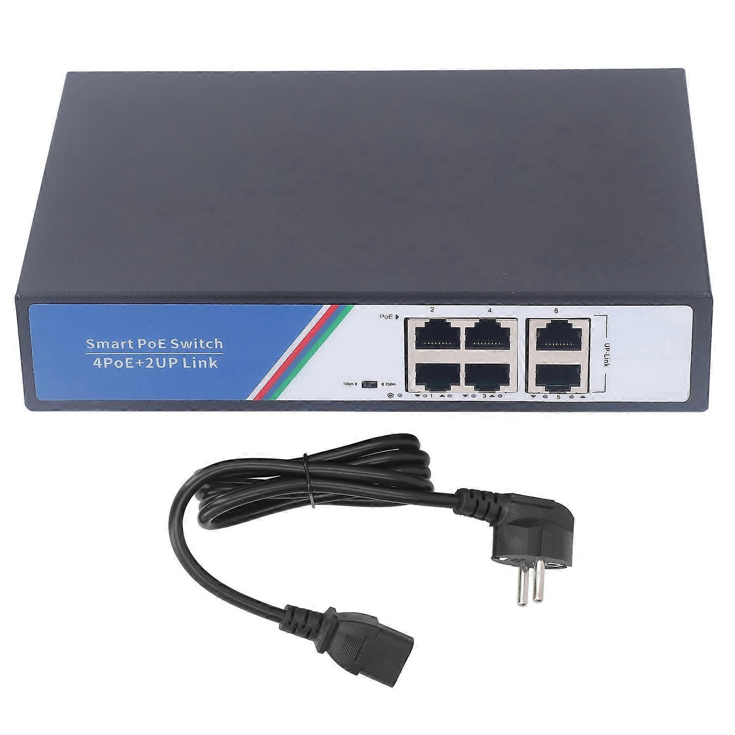 Ethernet-switch Mit 6 Ports, 12 Gbit/s Schaltleistung, Netzwerk-splitter, Plug & Play, 100–240 V, Eu