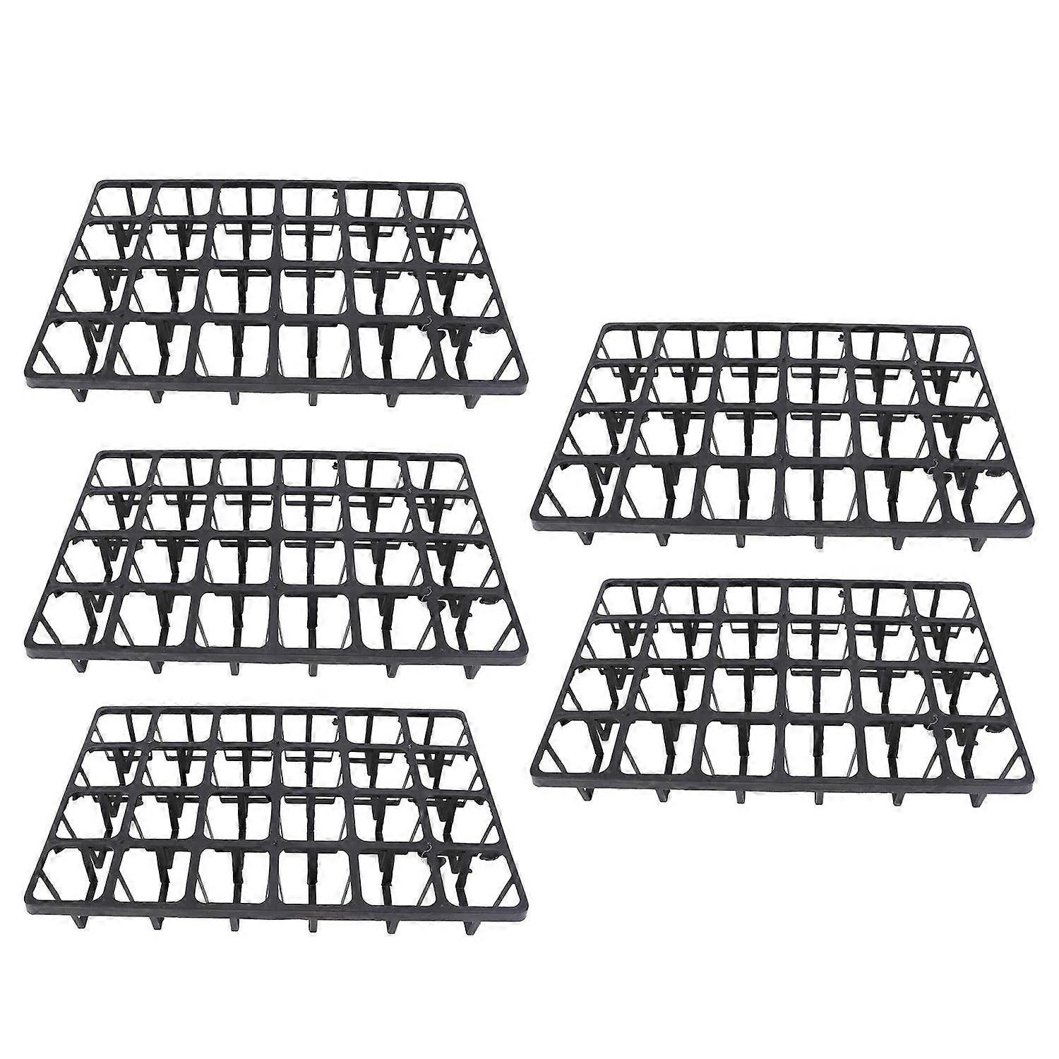 5-teiliges Set Pflanztopf-tablett Mit 24 Zellen, Pflanztopf-tragetablett Aus Kunststoff, 24 Quadratische Zellen, Blumentopf-tragetablett