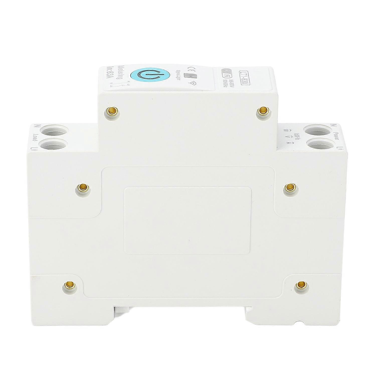 Einphasiger Leitungsschutzschalter Mit Wlan-app-steuerung, 35-mm-din-schienenanschluss Für Tuya Ac 90–300 V, 63 A