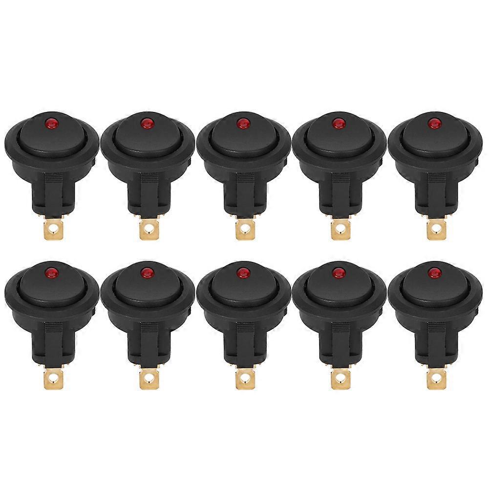 10 Stück Runde Wippschalter Ein/aus 12v Wasserdicht Spst-schalter Led-spotlights Silberner Anschluss 3-polig