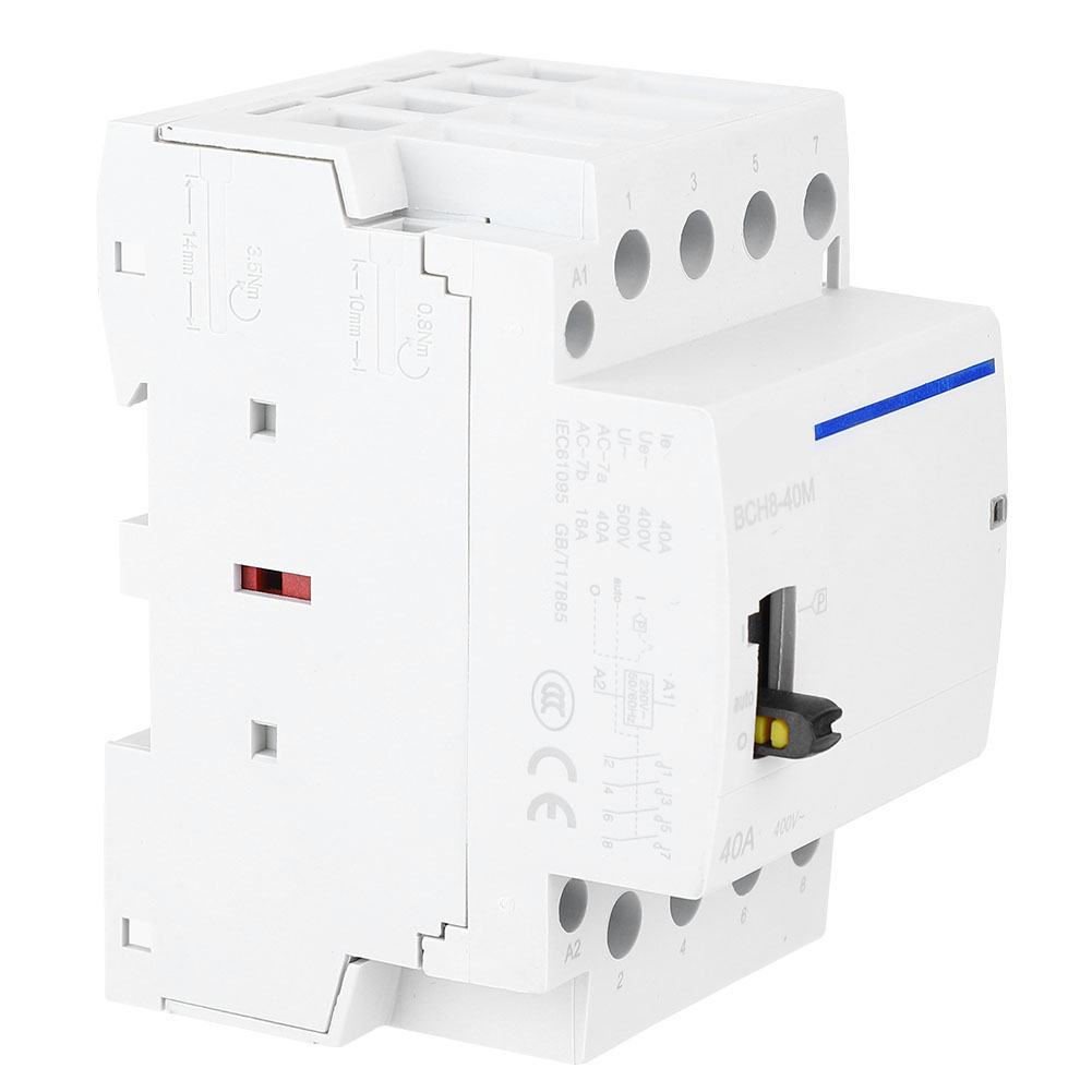 Bch8-40m 230v 4p 40a Modulares Haushalts-wechselstromschütz Mit Manuellem Steuerschalter (4nc)