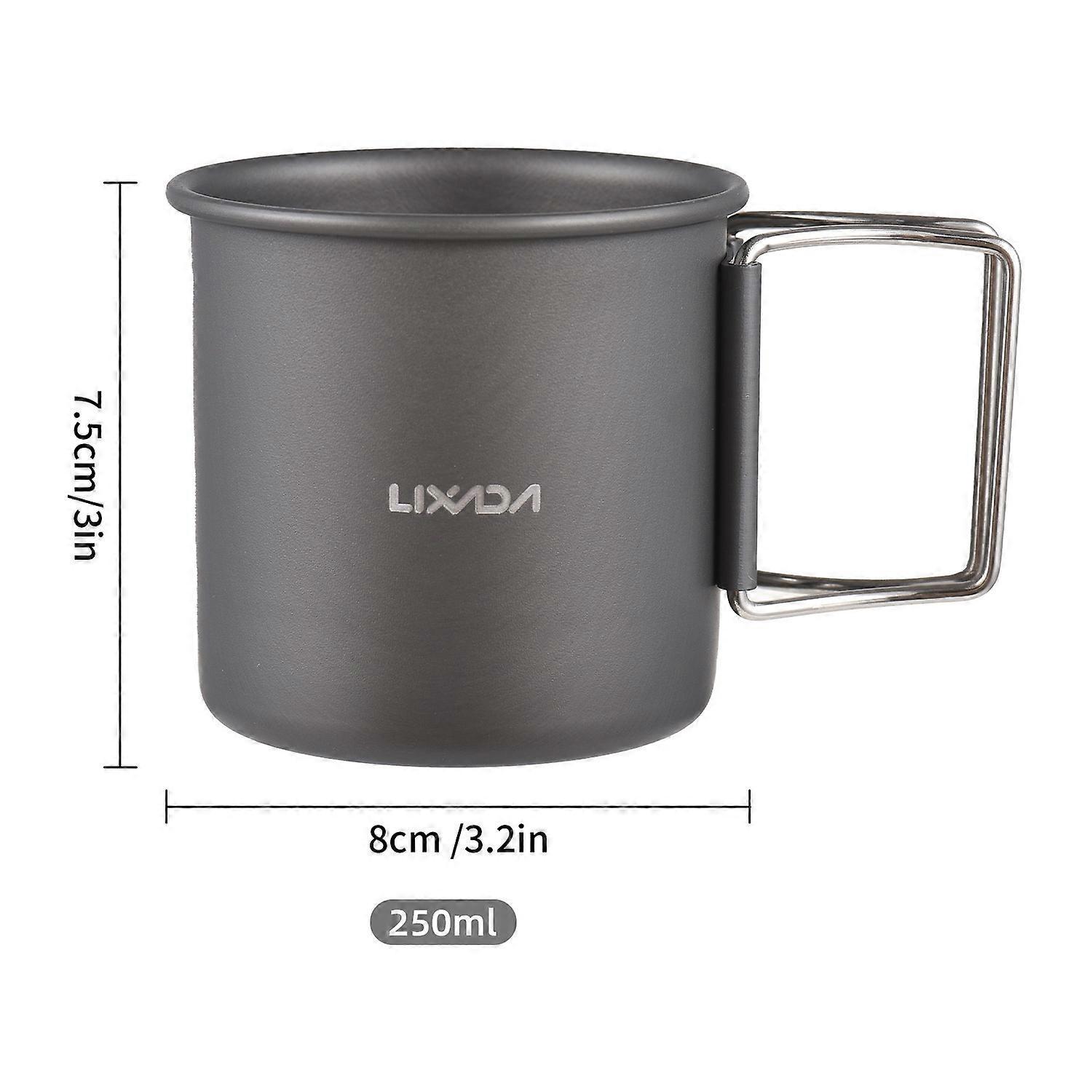 Reisebecher Mit Henkel, 250 Ml, Aluminium, Leicht Und Kompakt Für Outdoor-aktivitäten, Erhältlich In Standard-sauerstoff.