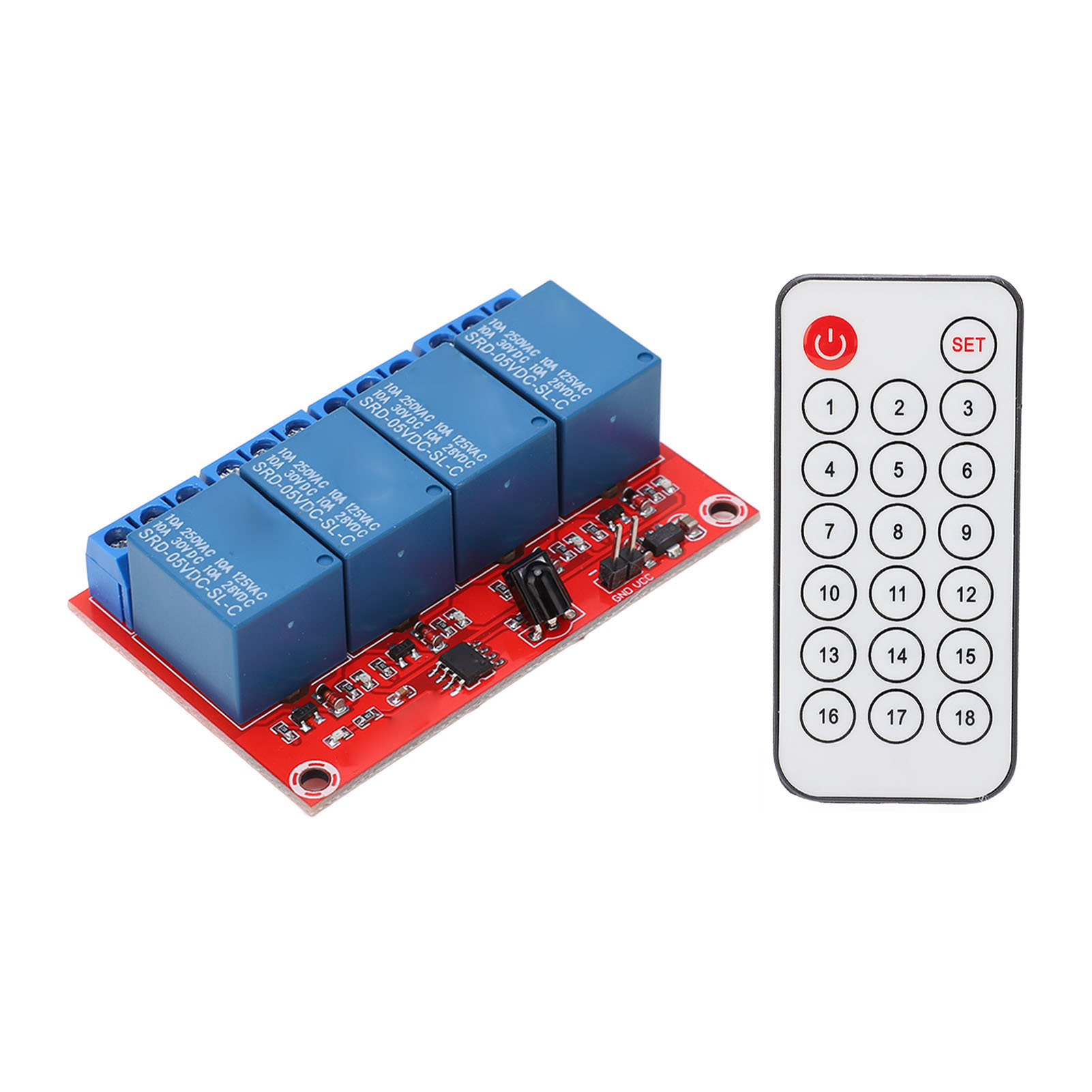 4-kanal-empfangsrelaismodul, 4-kanal-infrarot-fernbedienungs-transceiver-empfänger-steuerschalter-set, 5 V