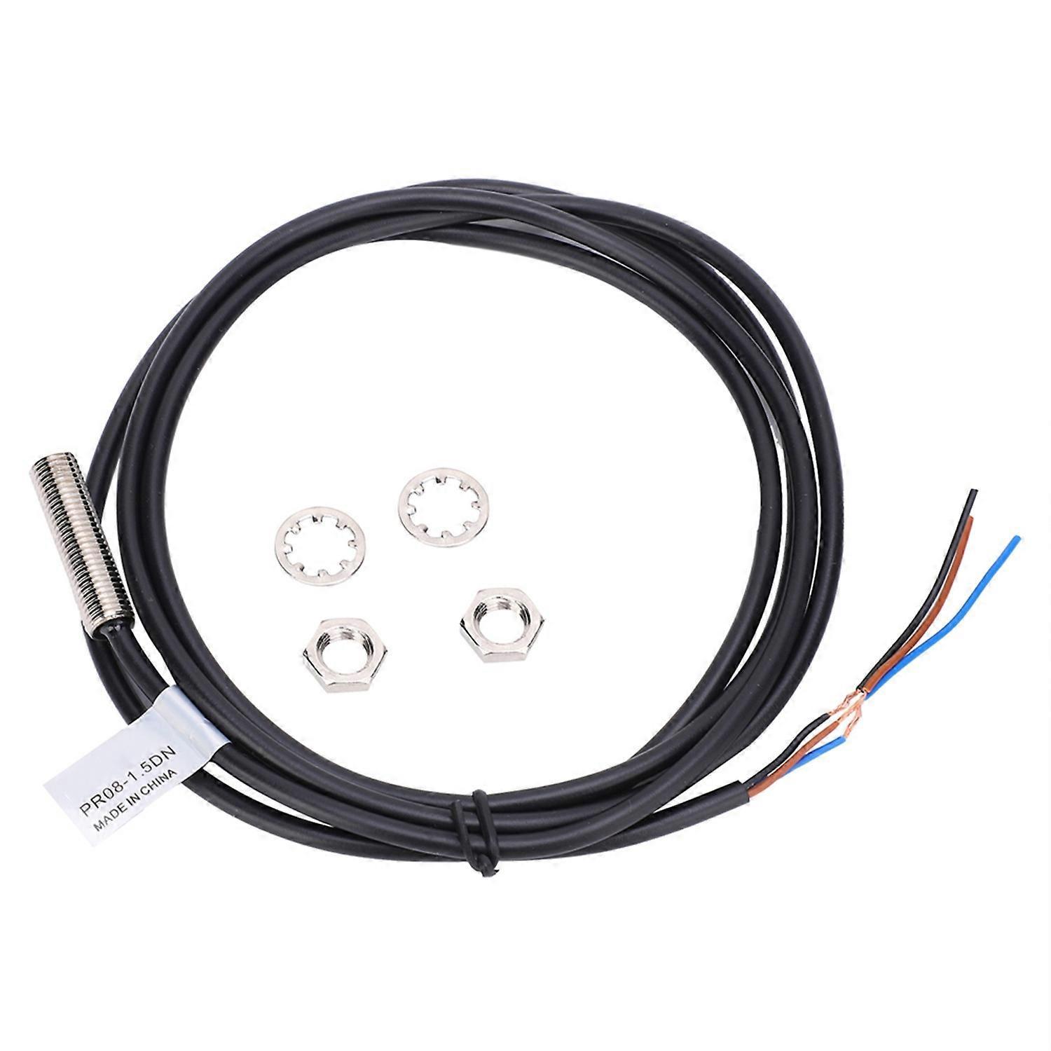 Berm Näherungsschalter, Wasserdicht, 3-adrig, Npn-öffnersensor Pr08-1.5dn, Dc 12–24 V, 50/60 Hz