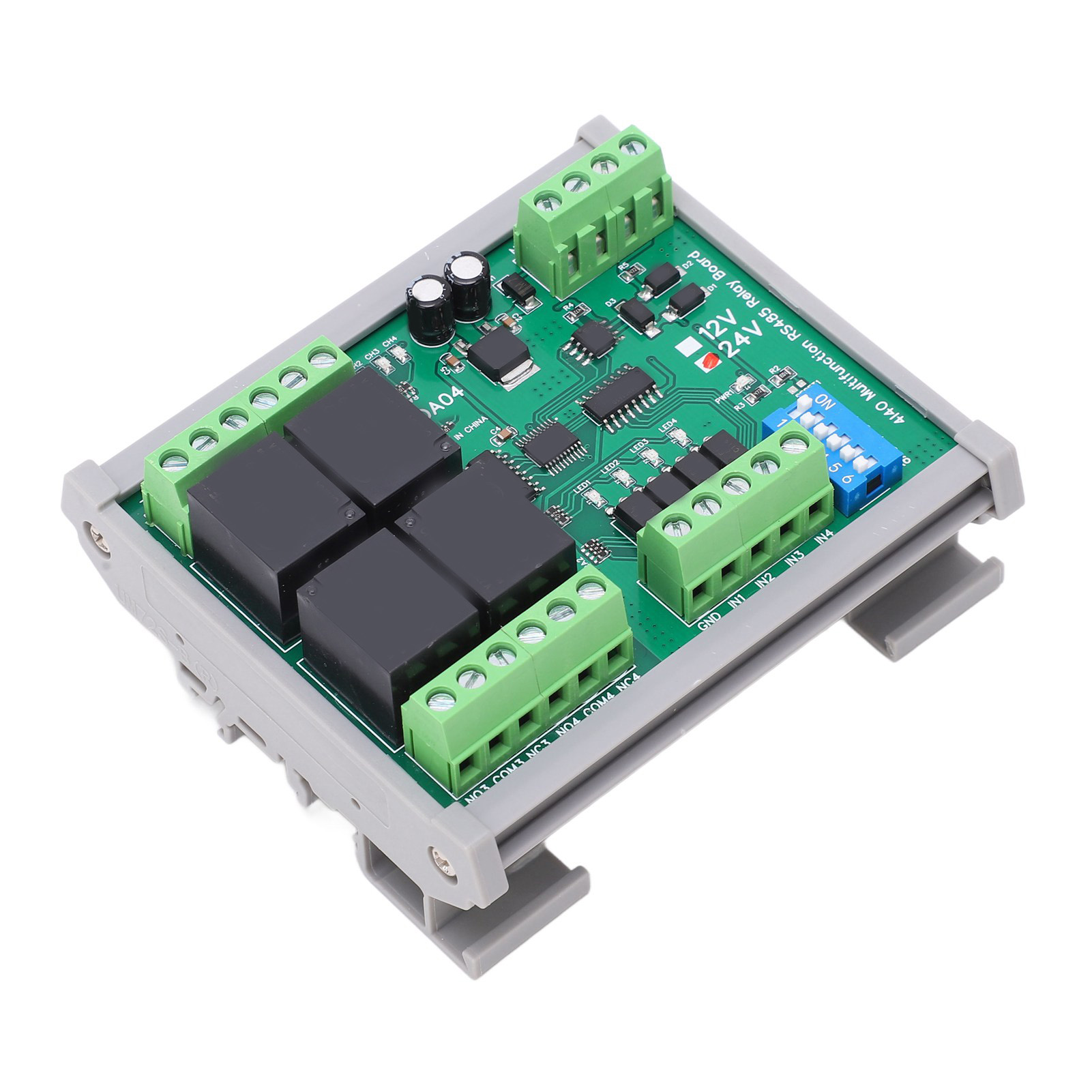 Rs485-relaismodul, 4-kanal-rtu-leiterplatte Mit Gehäuse, Industrielle Steuerungskomponenten, Dc 24 V