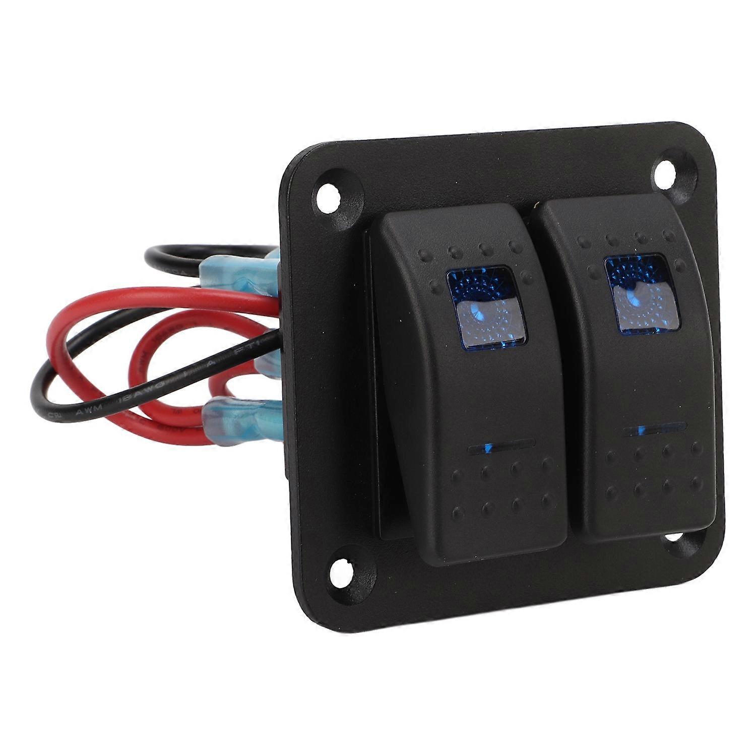 2-fach Wippschalterpanel, Ip65 Wasserdicht, 12–24 V, Mehrfachschutz, Universell Für Yacht Und Auto