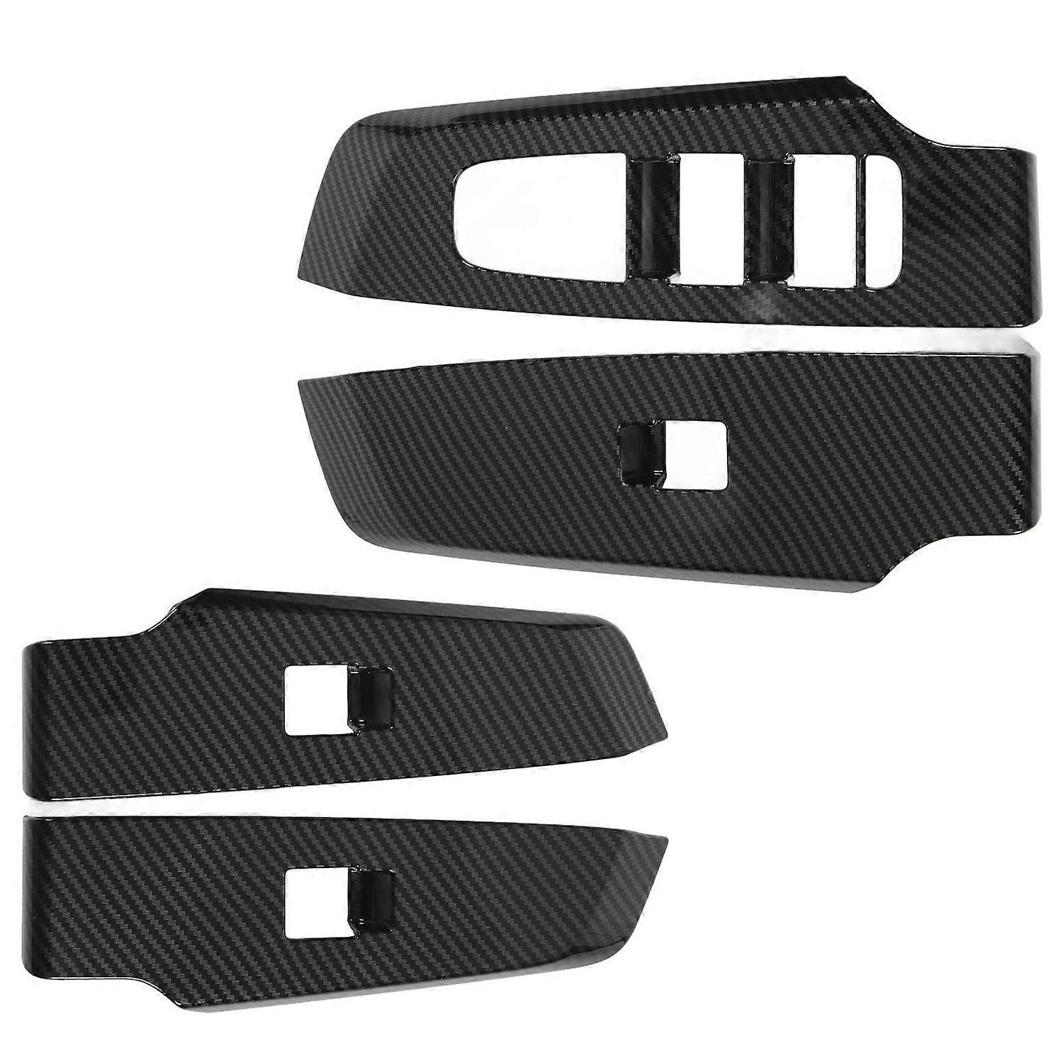 4-teiliges Set Fensterheberschalter-knopfleisten-abdeckungen In Carbonfaser-optik Für Die Innere Fensterheberschalter-abdeckung