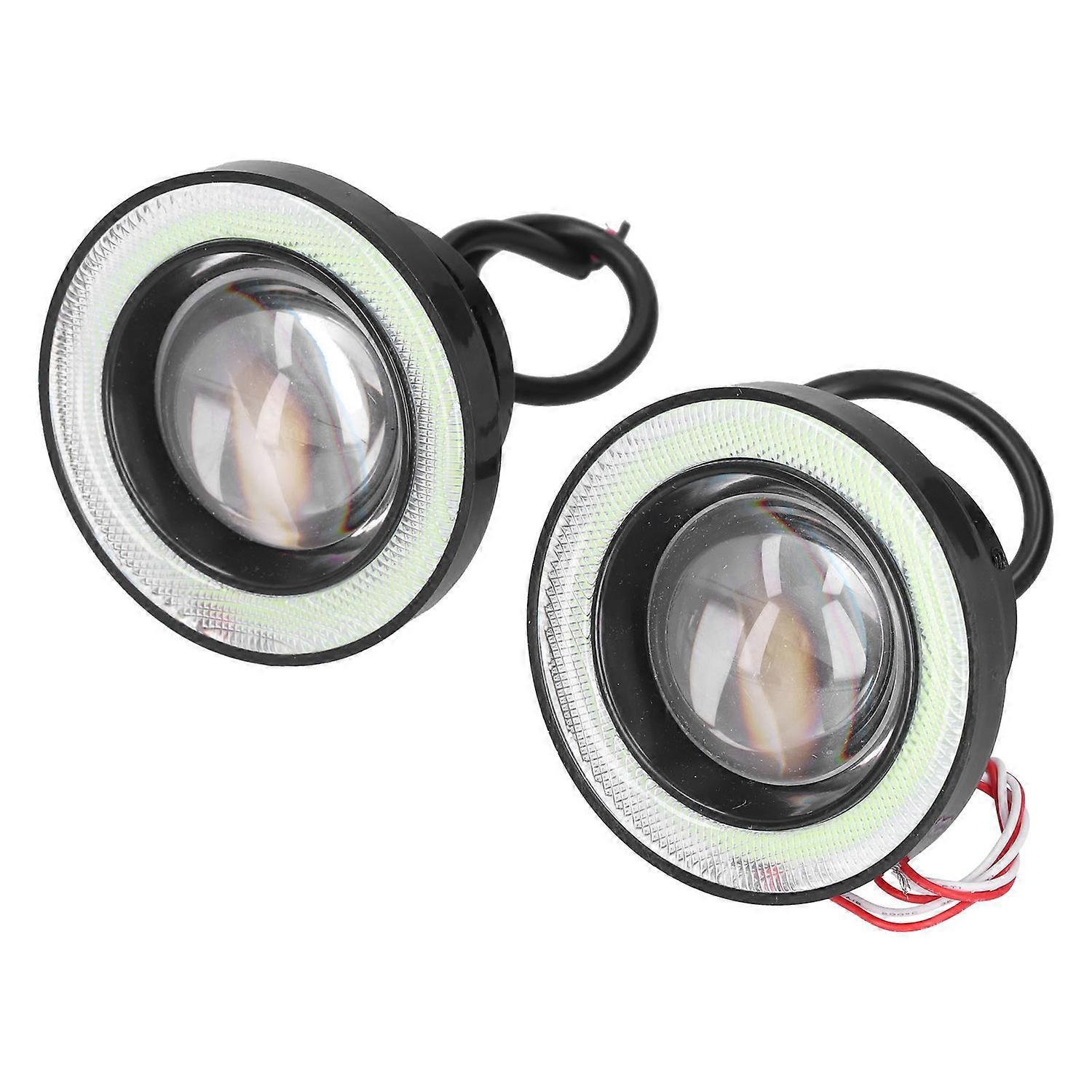 Stück Led-nebelscheinwerfer Für Autos, 30 W, Ip65, Angel Eyes, Hohe Helligkeit, Blauer Außenring, 12 V, Universell