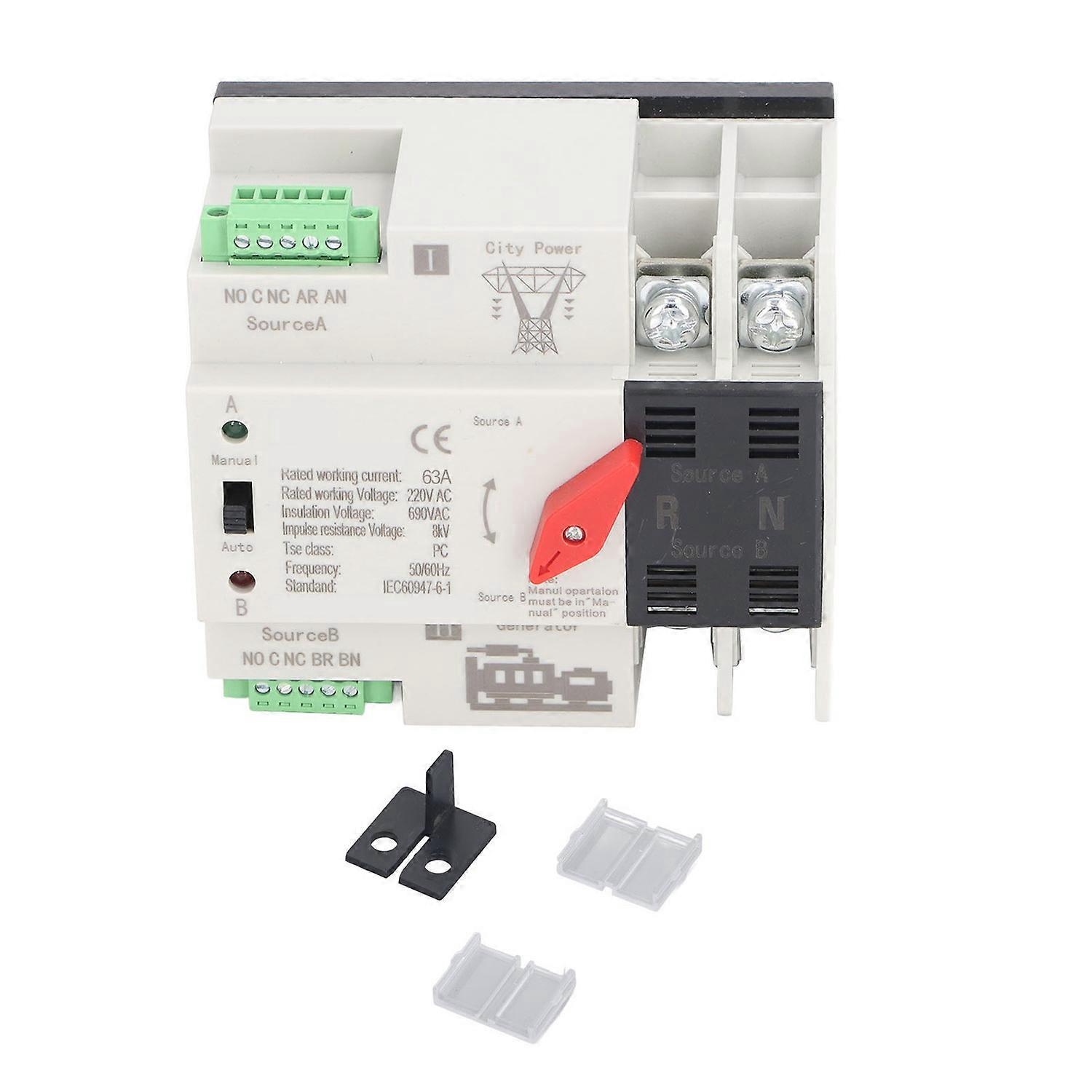 Automatischer Dual-power-umschalter 2p Millisekunden-schnellschaltsteuerung Ac220v-schiene Typ.