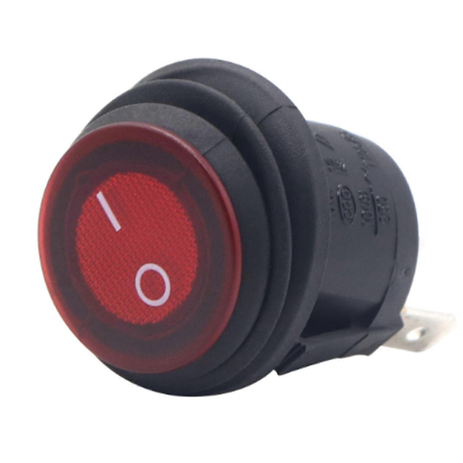 Runder Kippschalter 12 V Dc, 3-polig, Ein/aus-funktion Mit Deckel Und Roter Kontrollleuchte, 20 Mm, Für Auto, Boot, Lkw, 10 Stück