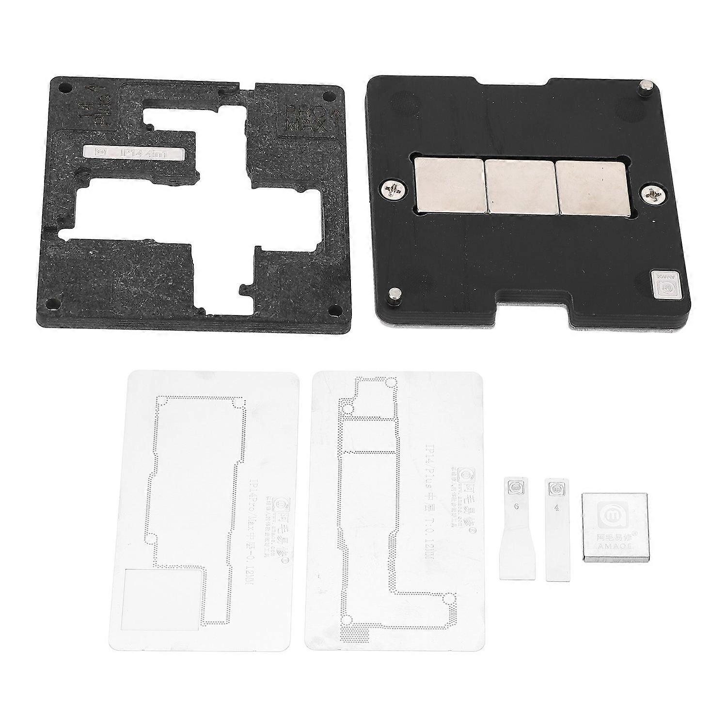 Bga Reball Schablone 4 In 1 Universalplattform Ip14 Magnetische Pflanzplatte Aus Zinn Für Ios Mobiltelefone