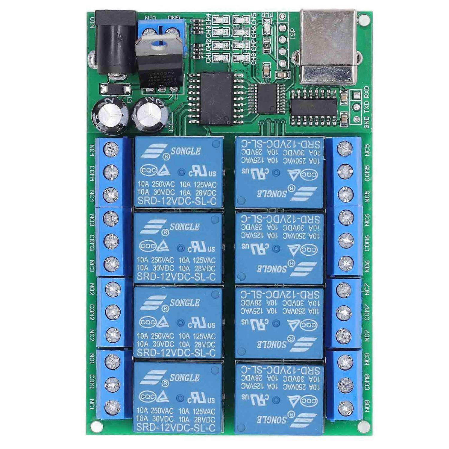 8-kanal-relaismodul Dc12v Uart-seriell-port-schalter Sps-motor-led-computer-fernbedienung Multi Fun