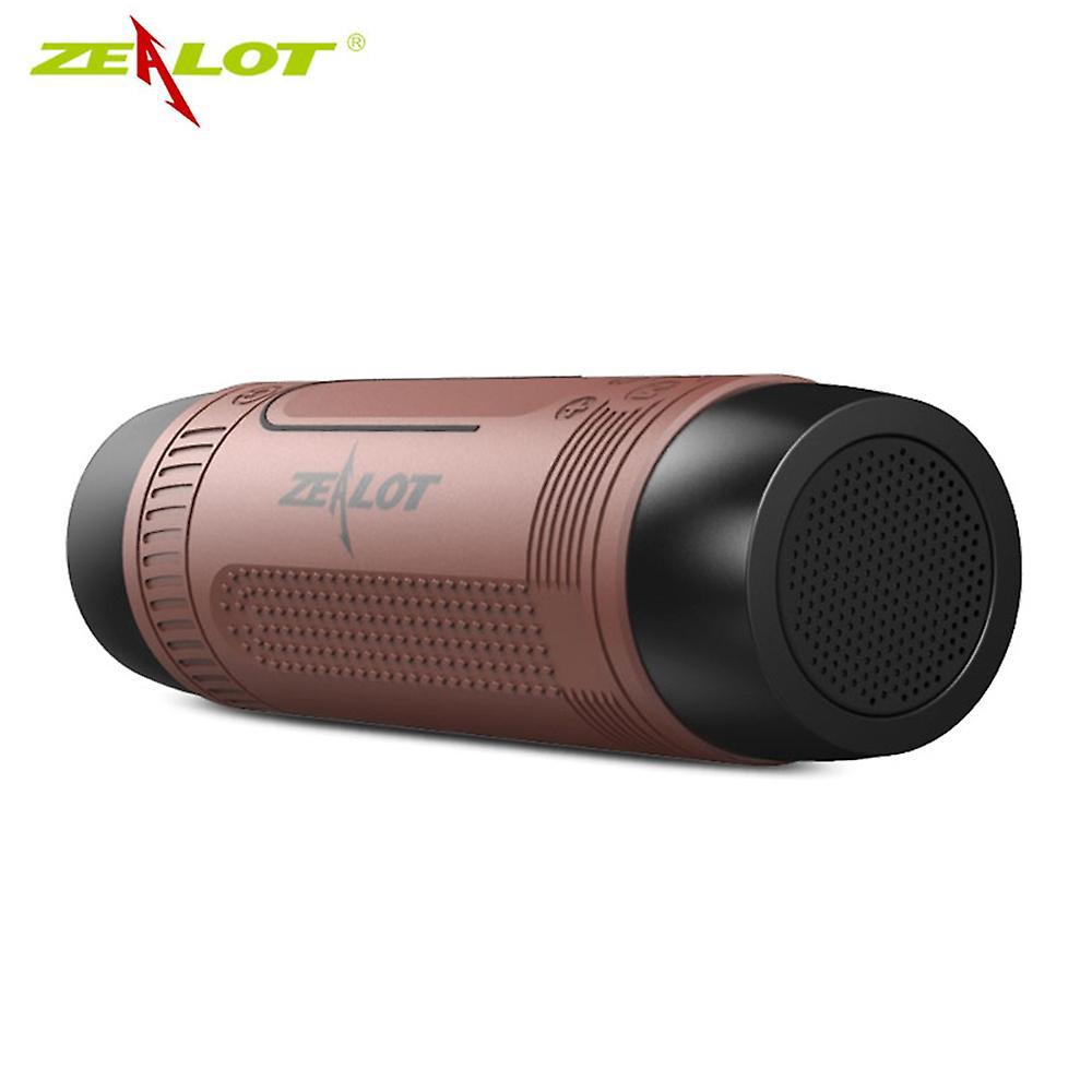 Zealot S1 Brauner Tragbarer Bluetooth-lautsprecher, Kabelloser Fahrradlautsprecher Mit Fm-radio, Wasserdicht, Für Den Außenbereich, Mit Boom