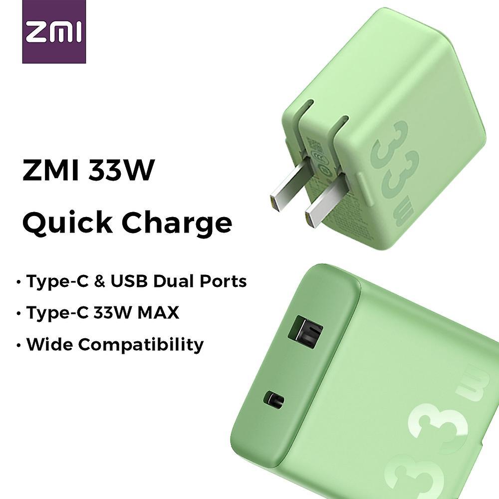 Zmi 33w Schnellladegerät 1a1c Typ-c Usb-a 100-240v Sichere Stromversorgung Tragbarer Netzadapter Kompatibel Mit Iphone