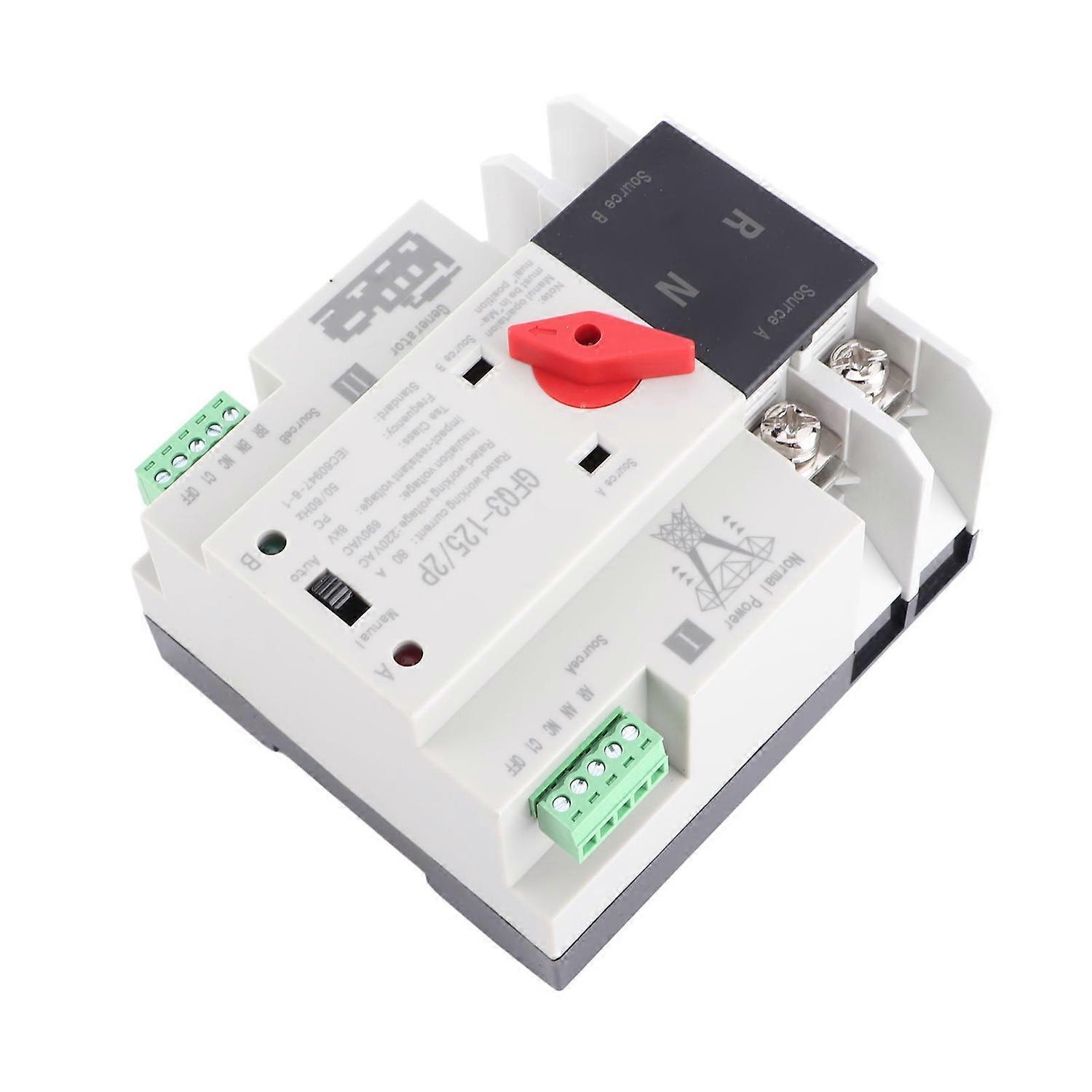 Automatischer Umschalter Dual Power 2p Flammhemmender Leistungsumschalter Für Generator Ac220v 8