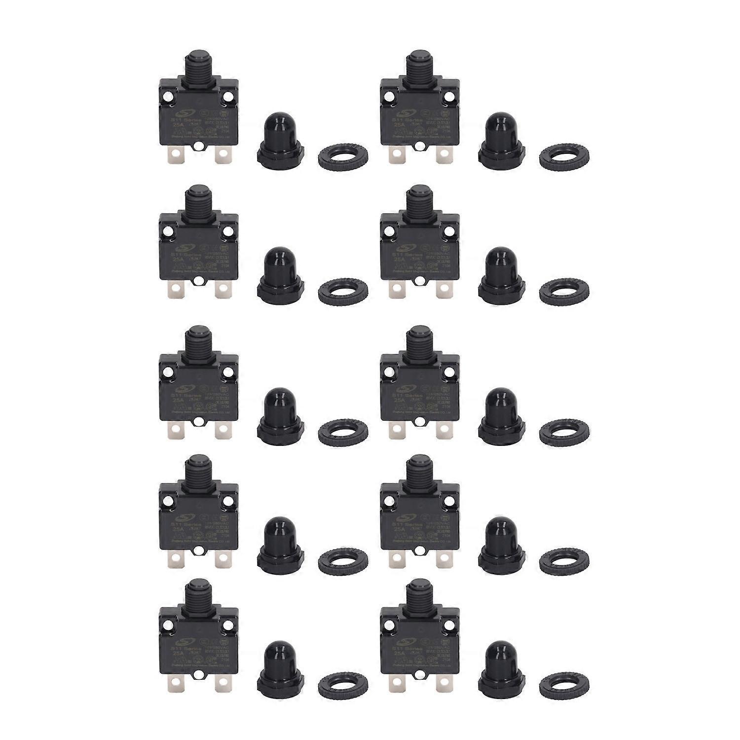 10er-set 125–250 V Ac, 65 V Dc, 25 A, Manuell Rückstellbares Relais, Pc-gehäuse, Silberkontakt, Überlastschutz Mit Wasserschutz