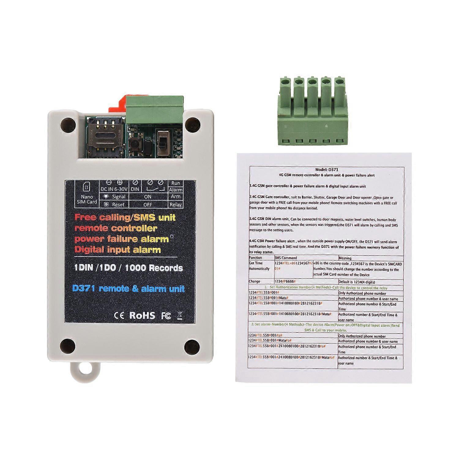 Gsm-toröffner-relaisschalter, 2g-fernbedienung, Telefonanruf, Sms, Stromausfallalarm, Schaltereingangsalarm