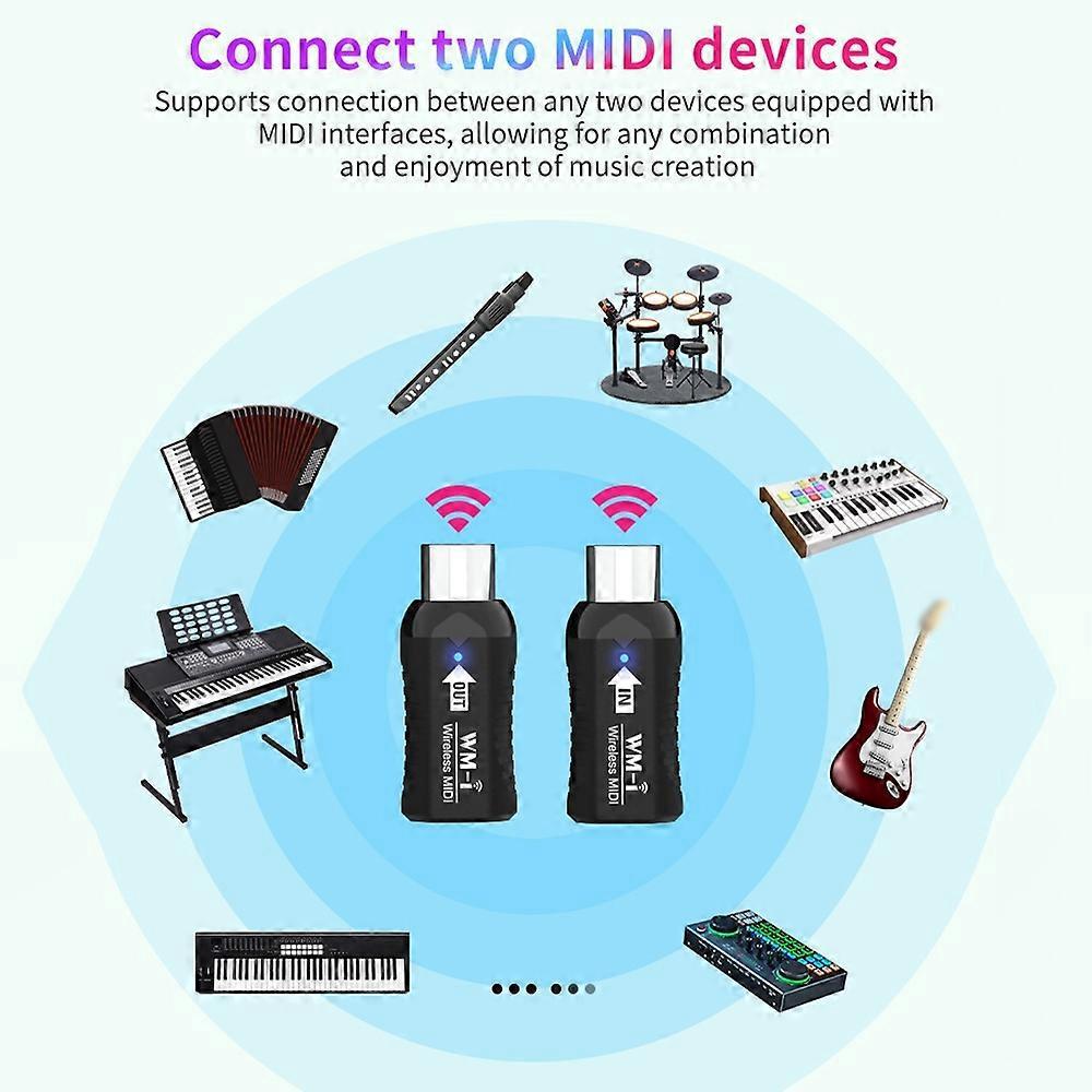 Kabelloser Midi-adapter, Wiederaufladbarer Audio-sender/empfänger, 2,4 Ghz, Extrem Niedrige Latenz, Integrierte Stummschaltung