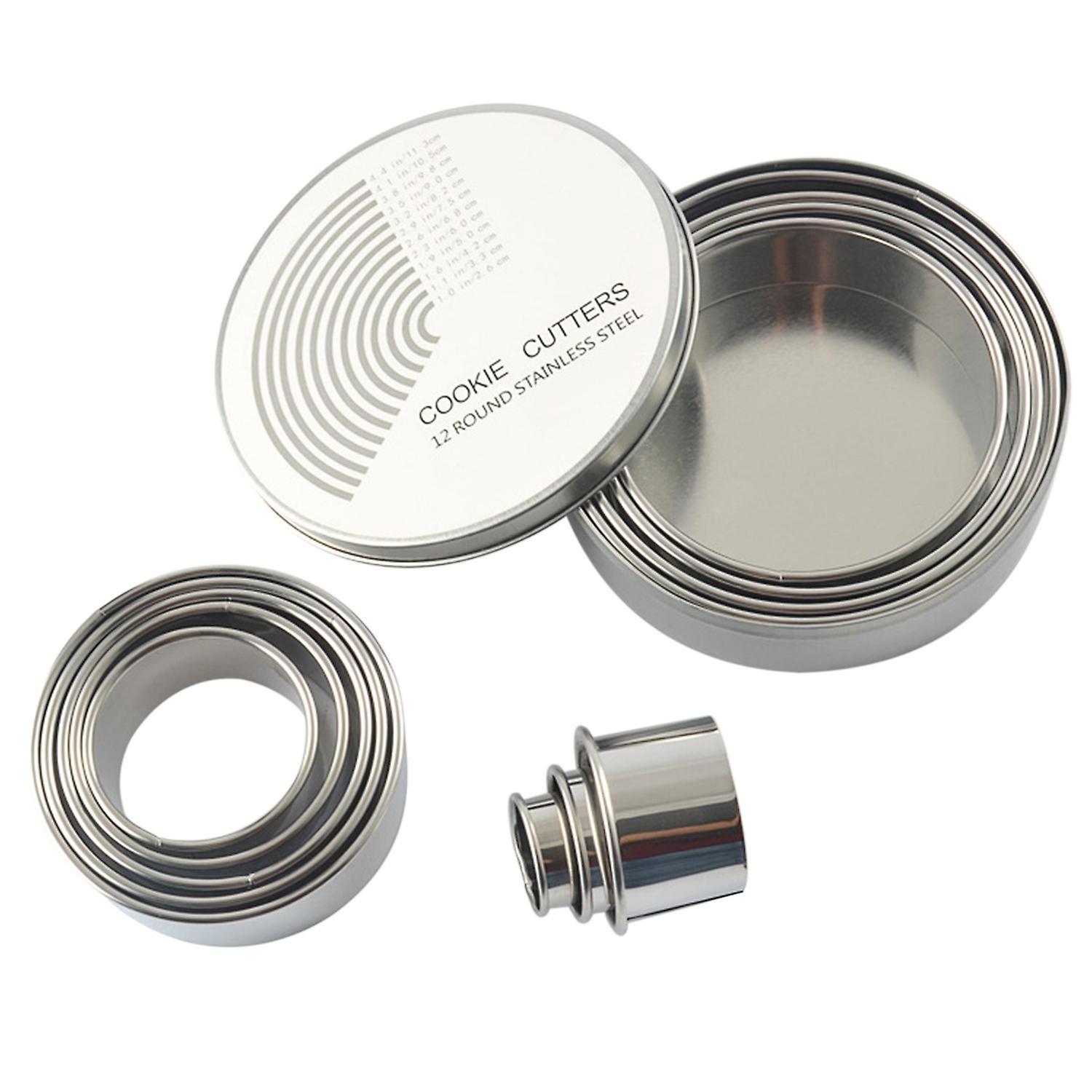 12-teiliges Mousse-ring-set Mit Aufbewahrungsbox, Weihnachtsplätzchen-ausstechformen-set Aus Edelstahl