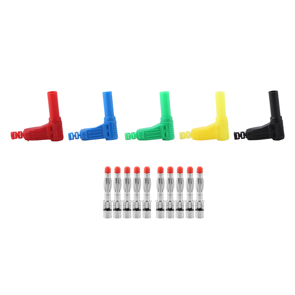 10 Stück P3014 4mm Bananenstecker Mit Sicherheitsdichtung Und Schutzkappe, Rechtwinkliger Kabelverbinder