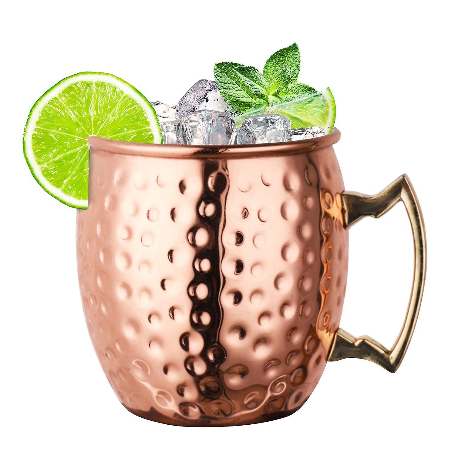 Moscow Mule Kupferbecher 530ml Edelstahl Kupfer Bierkrüge Cocktail Kupferbecher Gehämmerte Becher Biene