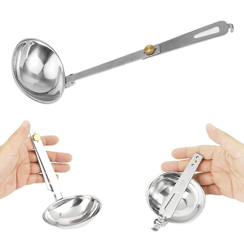 Faltbarer Suppenlöffel, Tragbarer Edelstahl-camping-suppenlöffel Für Outdoor-küche Und Reisen