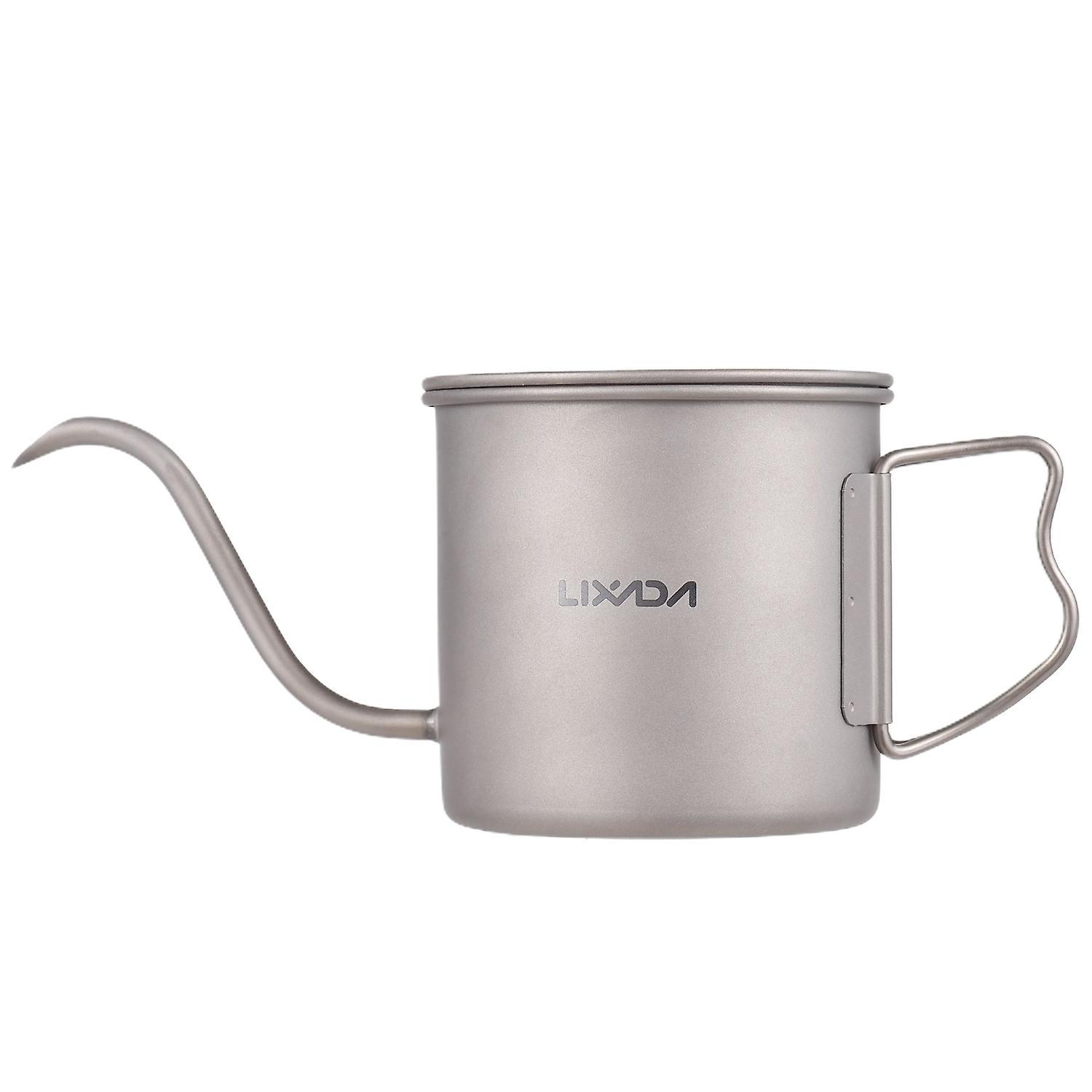 Kaffeefilterkanne, Mini-teekanne, Campingkanne, Herdplatten-kaffeekanne, Schwanenhalskanne Aus Titan, 400 Ml