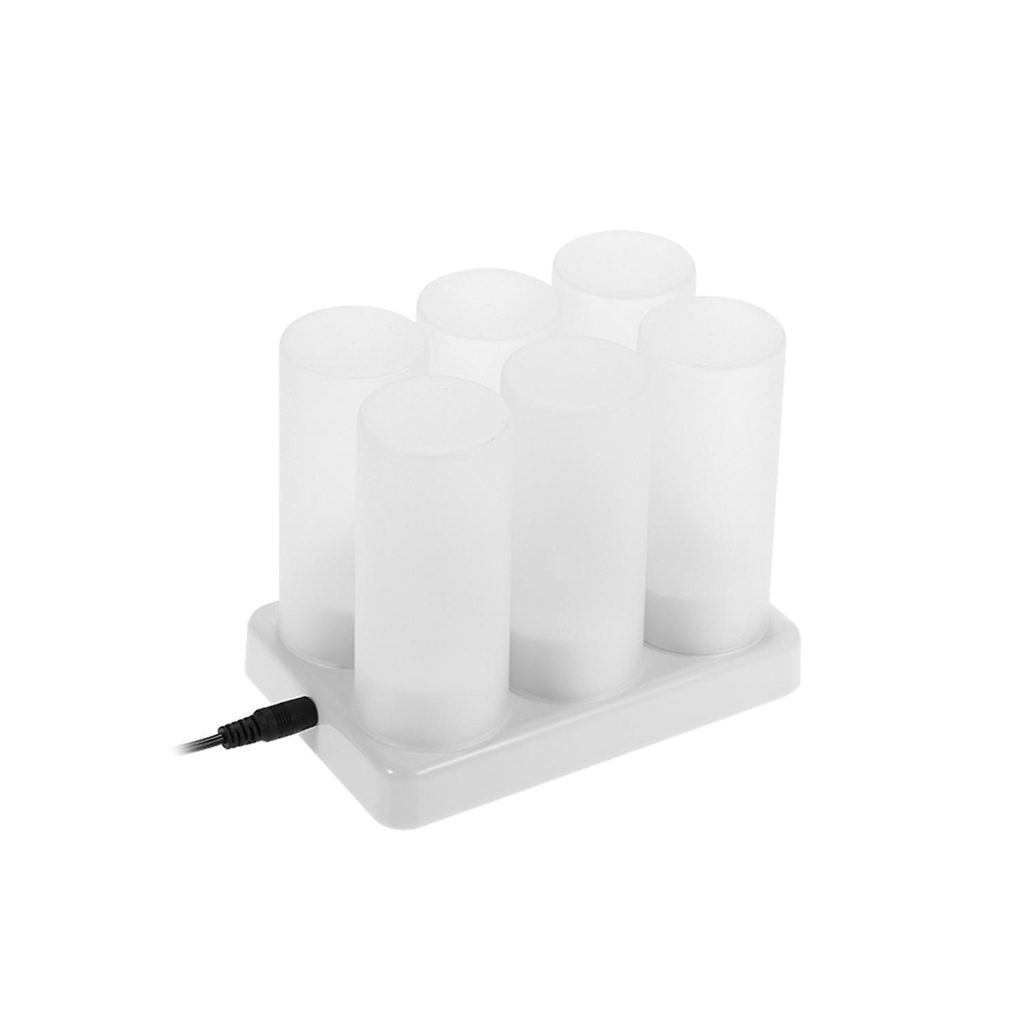 Set Mit 6 Wiederaufladbaren Led-teelichtern Mit Farbwechsel, Flackerndem, Flammenlosem Licht Und Fernbedienung