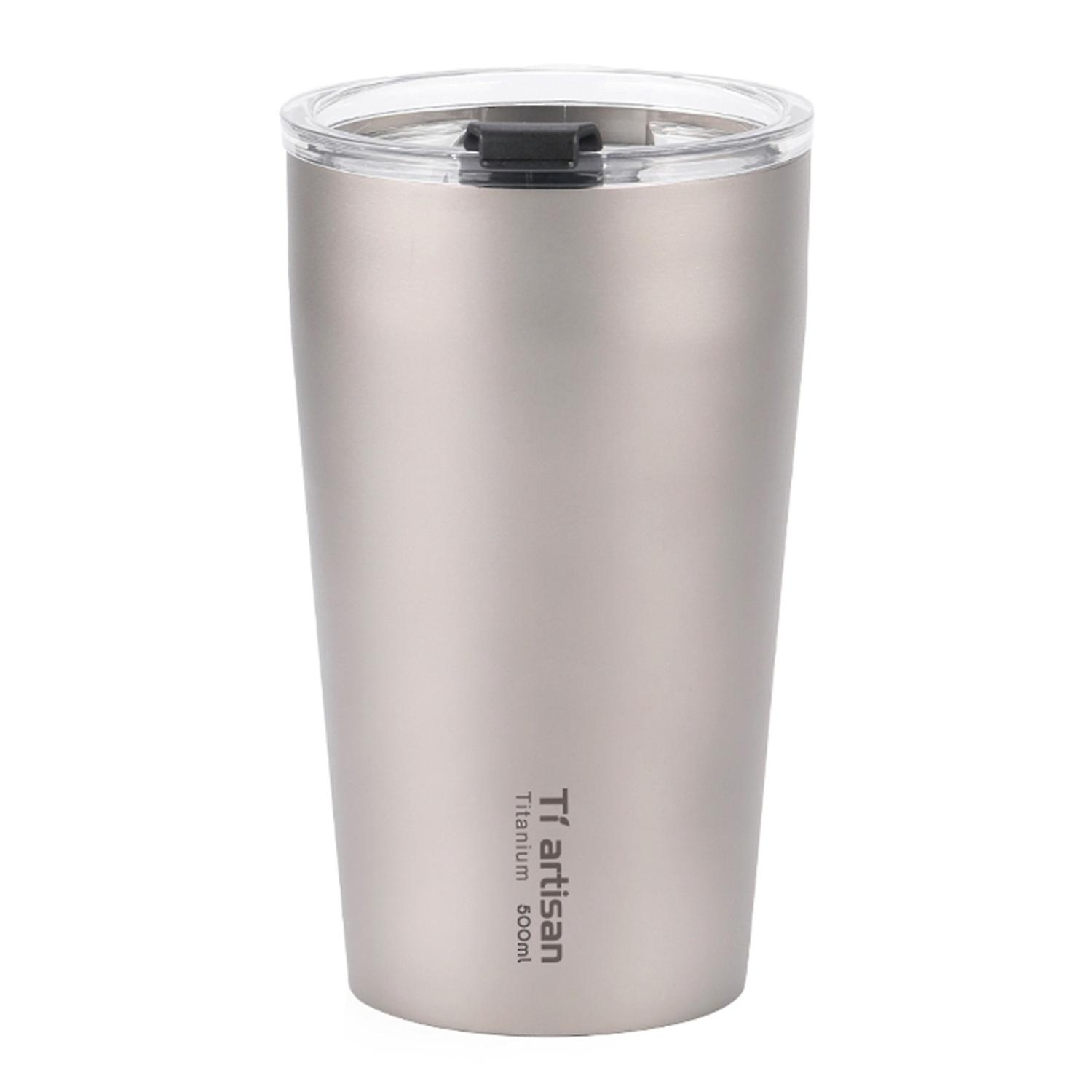 Outdoor-titan-teebecher, Doppelwandig, Camping-bierbecher, 500 Ml Wasserbecher Mit Trinkverschluss