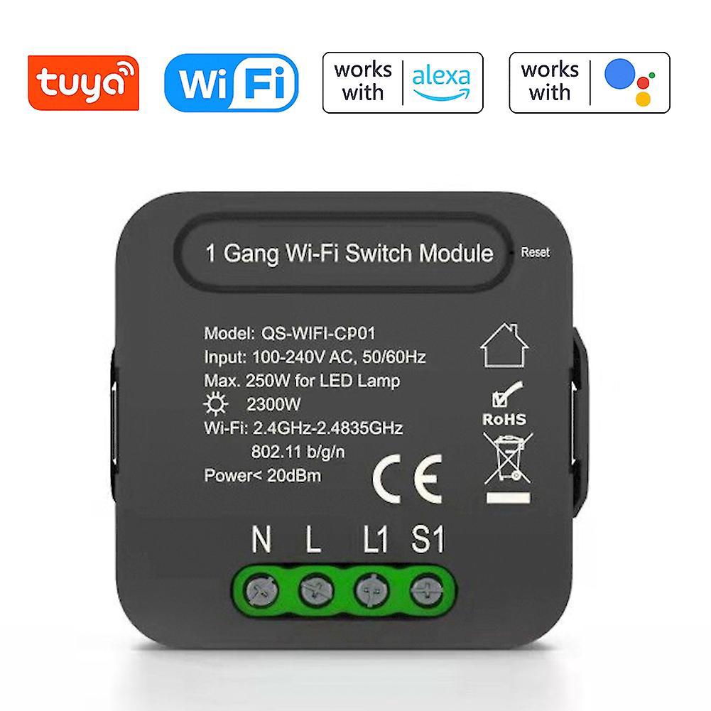 Qs-wifi-cp01 Tuya Wlan-intelligentes Schaltermodul, Intelligentes Heimschalter-umwandlungsmodul, 1-fach