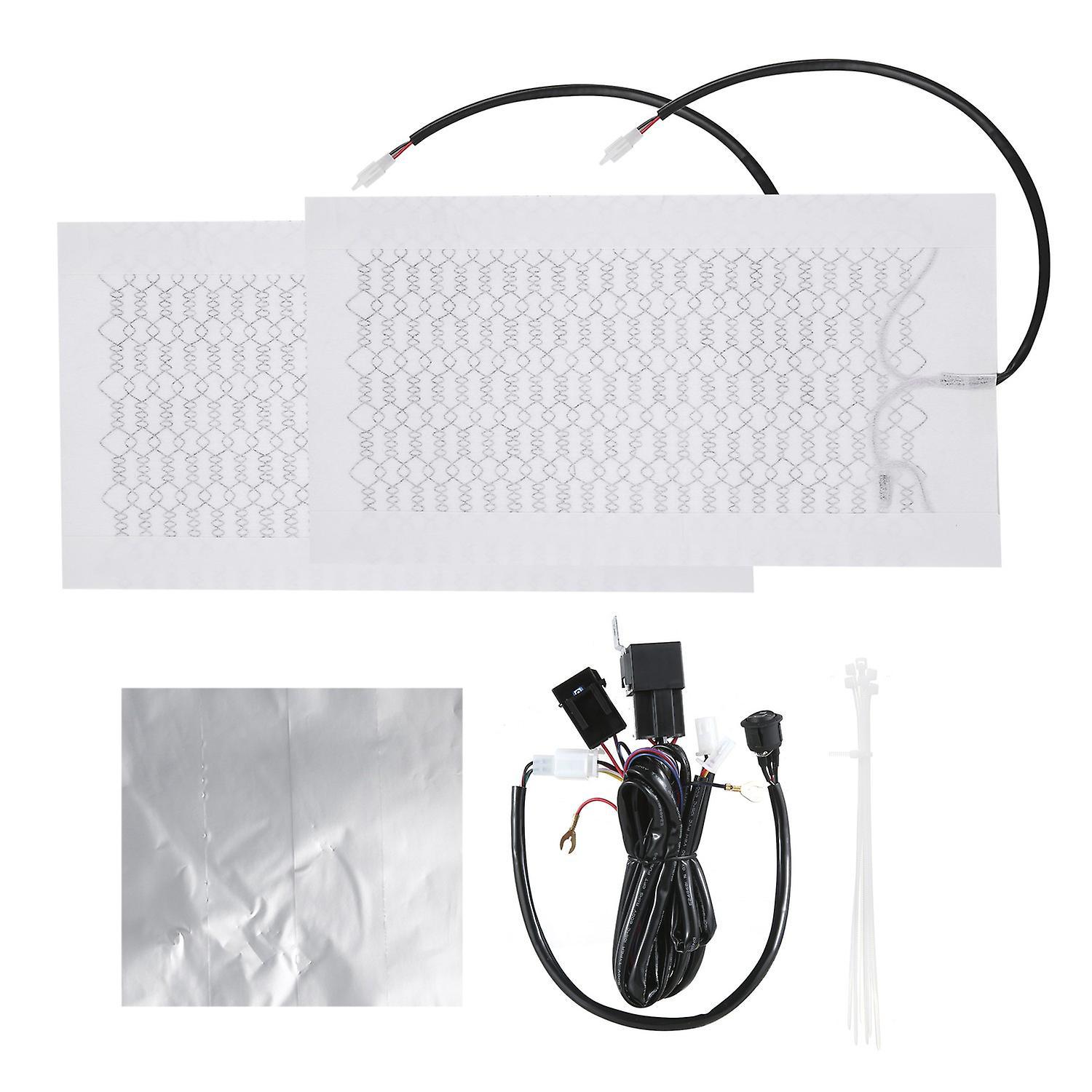 12v Carbonfaser-sitzheizungsset Mit Hoch- Und Niedrigtemperaturschalter, Beheiztem Sitzbezug Und Heizkissen