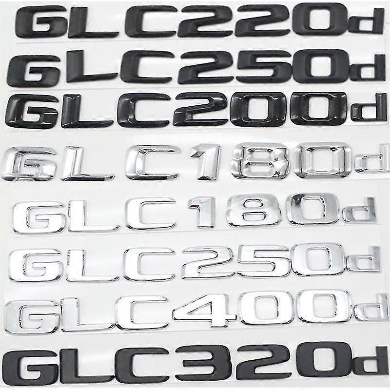 Für C253 2014–2020 Glc180d, Glc200d, Glc220d, Glc350d, Glc500d, Glc320d Emblem Logo Schriftzug Aufkleber – Glc220d-17-20 Silber
