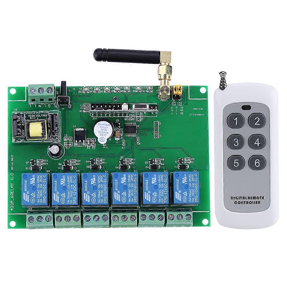 Stück 110-240v 6-kanal-rf-relaismodulplatine Fernbedienungsschalter