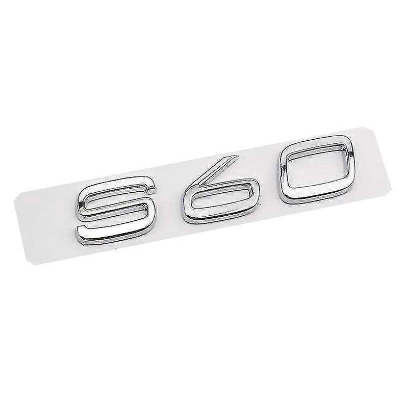 3d-abs-heckklappen-schriftzug-logo-emblem-aufkleber Für Volvo S40, S60, S80, S90 – Styling-zubehör – S60 Silber