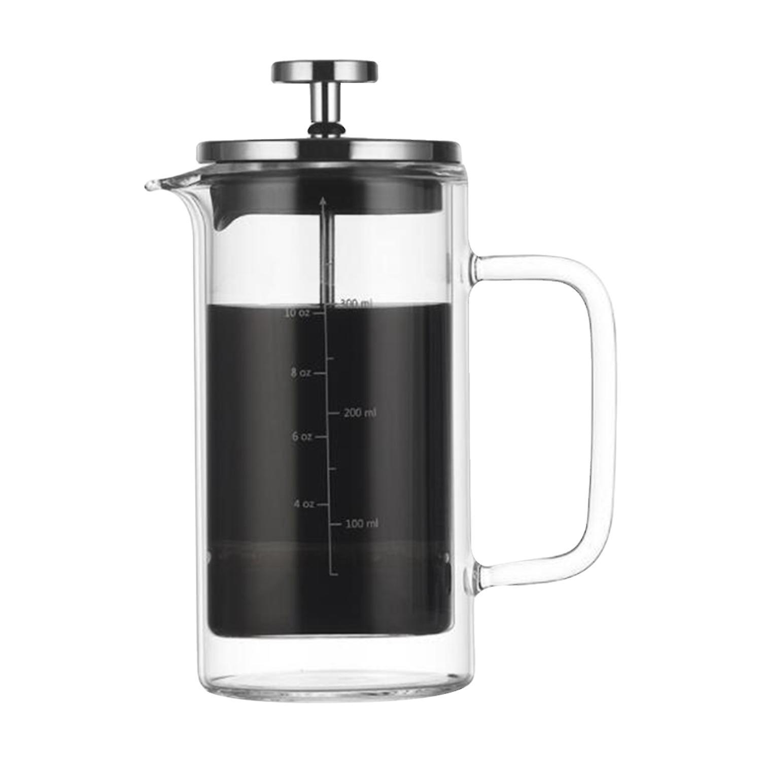 10oz Doppelwandige Französische Kaffeemaschine, Hitzebeständige Kaffeekanne Aus Borosilikatglas Mit Hoher Dichte