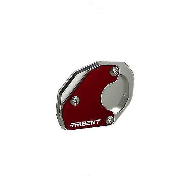 Passend Für Trident 660 (2021–2022): Aluminium-seitenständer-verlängerungsplatte, Schwarz-rot, Mit Trident-logo