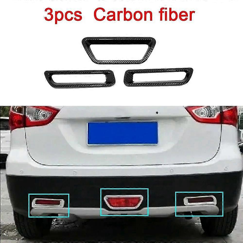 Für Suzuki S-cross Scross Sx4 2014 2015 2016 2017 Abdeckung Abs Chrom Rücklicht Bremslicht + Nebelscheinwerfer Zierrahmen Verkleidung - Kohlefaser 3-teilig