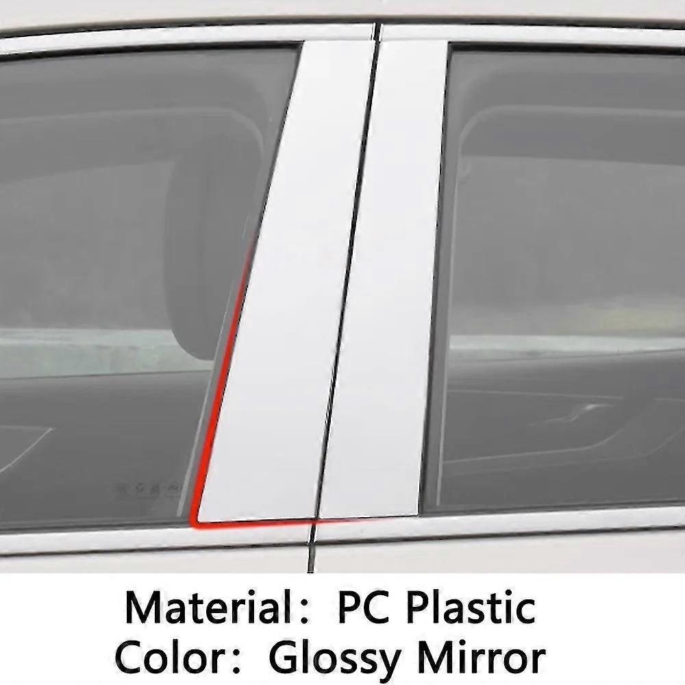 Tpu/glänzende Spiegelsäulenabdeckung, Türverkleidung, Fensteraufkleber, Zubehör Für Ford Fiesta 2009–2014 – Glänzender Spiegel