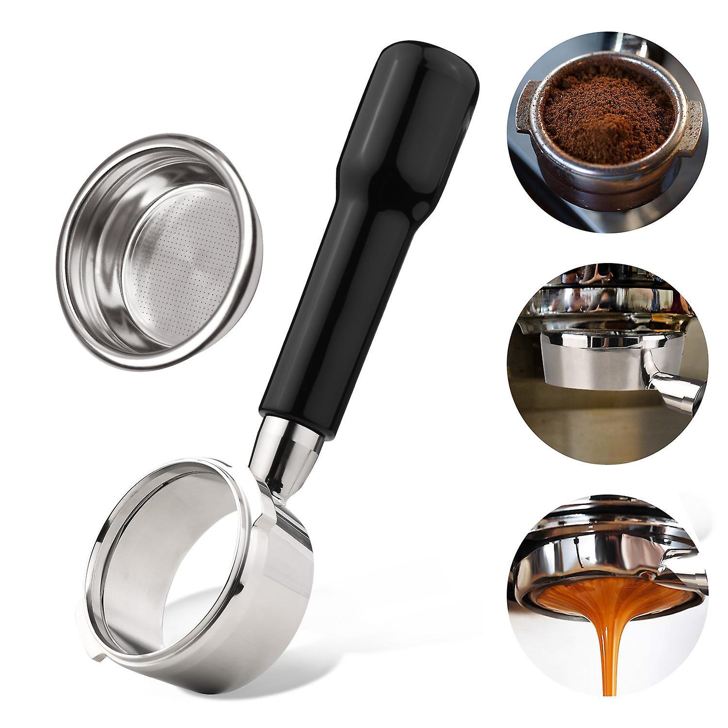 Bodenloser Edelstahl-filterhalter (58 Mm), 2 Halterungen, Mit Kunststoffgriff Für Kaffee