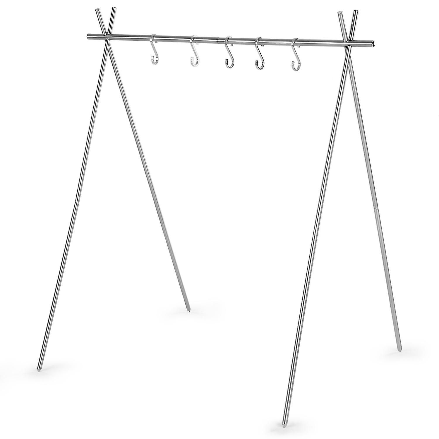 Tragbarer, Faltbarer Hängeständer Aus Edelstahl Für Töpfe, Pfannen Und Kleidung Beim Camping