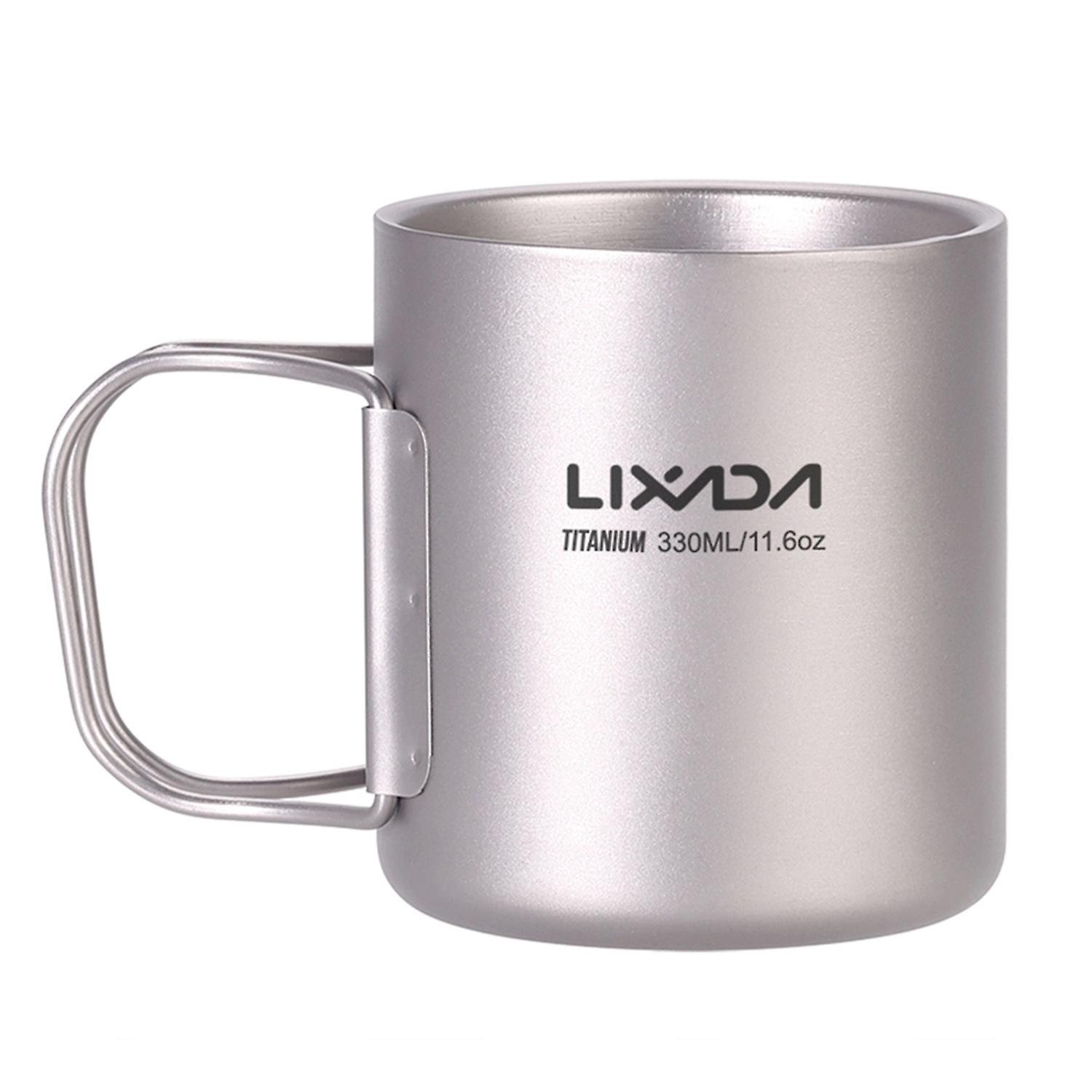 330 Ml Doppelwandiger Titan-kaffeebecher Für Wandern, Camping Und Outdoor-aktivitäten