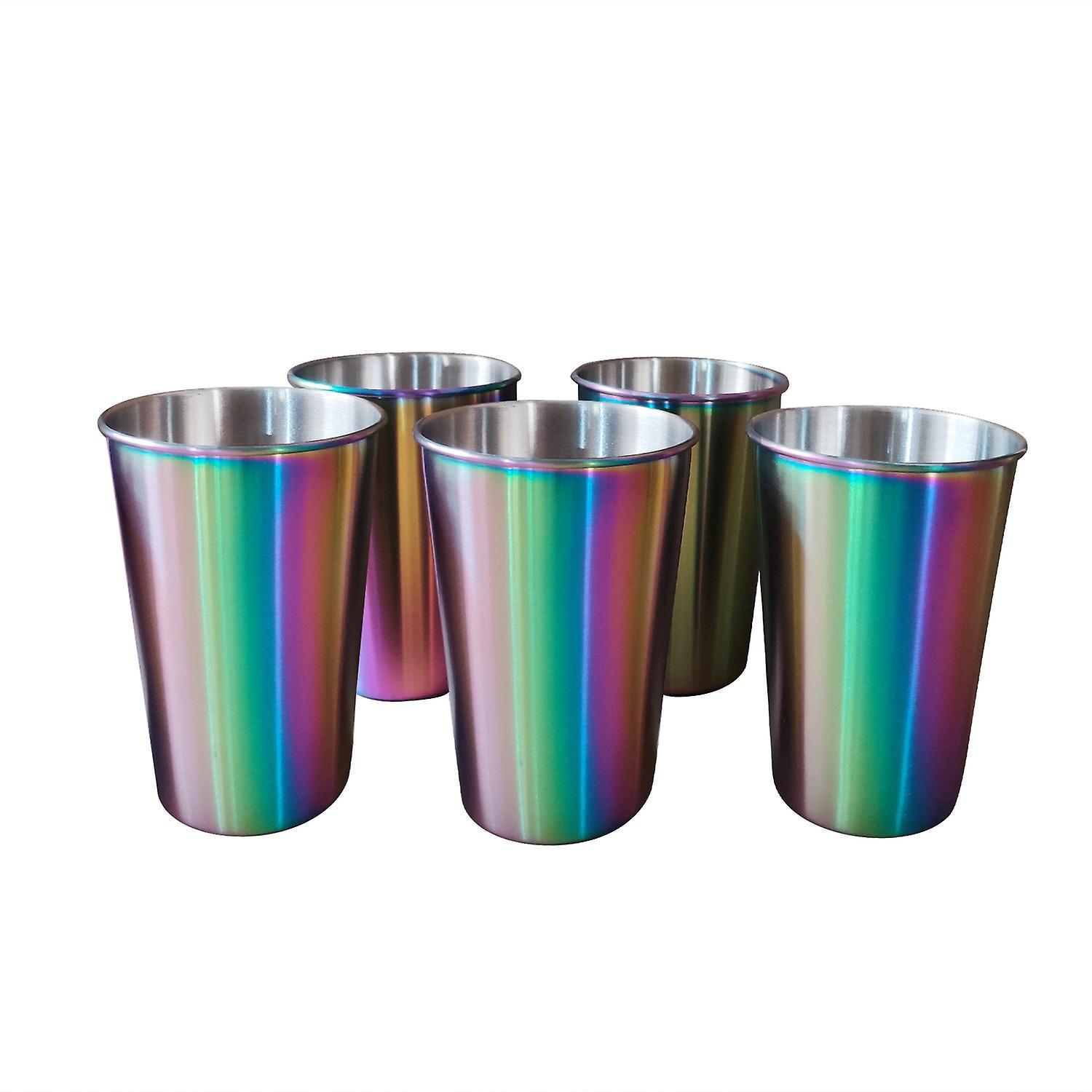 5 Edelstahlbecher, 500 Ml Fassungsvermögen, Bruchsicher, Für Kinder Und Erwachsene, Ideal Für Reisen Und Outdoor-aktivitäten
