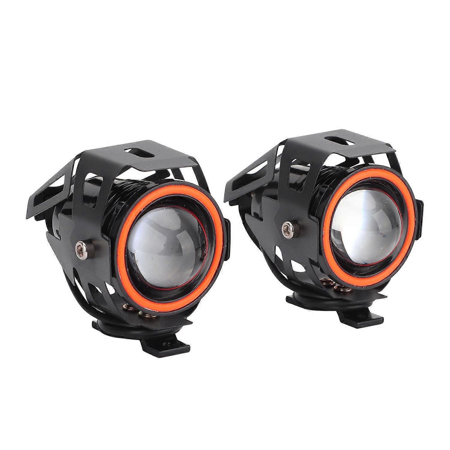 Motorrad-led-scheinwerfer Mit Halo-ring, Ip54 Wasserdicht, Helligkeit Einstellbar, Lange Lebensdauer, Dc12 Bis