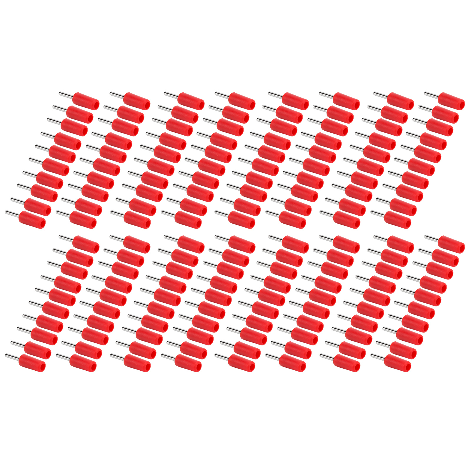 100 Stück Bananenstecker, Männlich, Vernickelt, Messingstift, Gerade, Für Innere Federplatten J.10001, 2 Mm, Rot