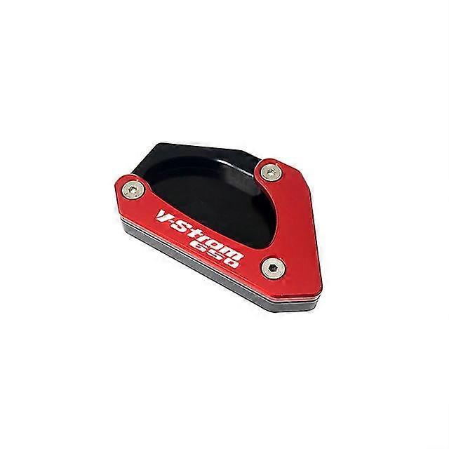 Cnc-gefräste Seitenständer-verlängerungsplatte Für Suzuki V-strom 650 Dl650 (2004–2023, 2022) – Rot – V-strom-logo